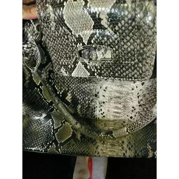 Fiorelli Faux Snakeskin Shoulder Bag Purse Python Embossed Satchel - Picture 9 of 10